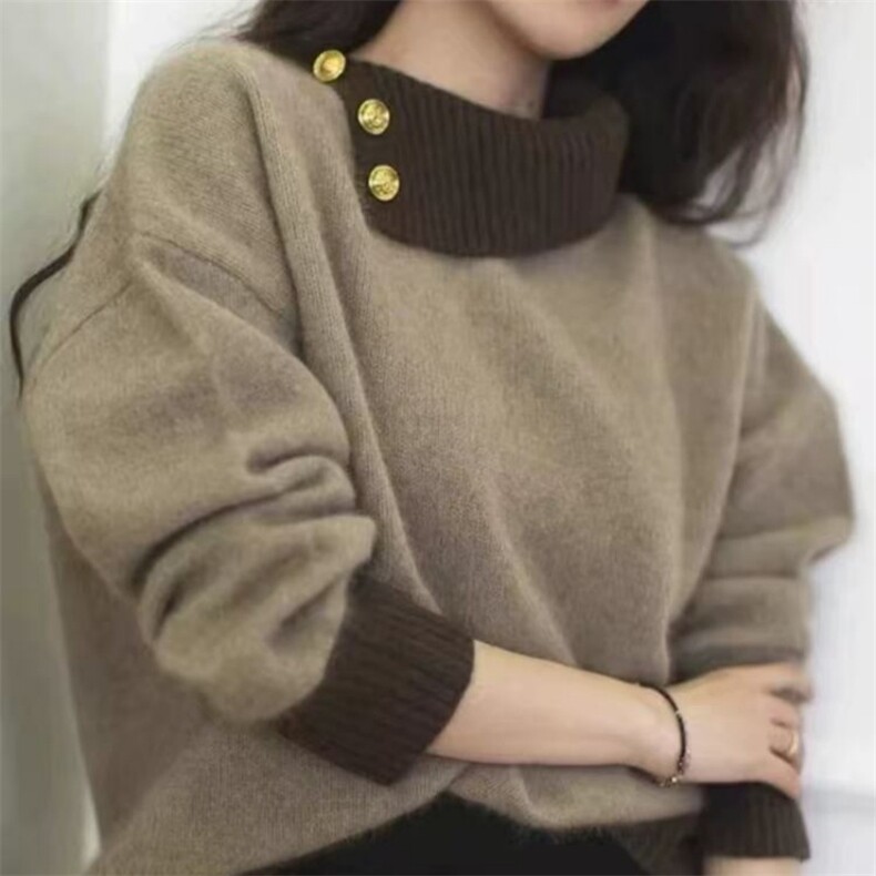 2025年秋季时尚百搭通勤简约休闲羊毛套衫,女装羊毛衫,朝辰羊绒
