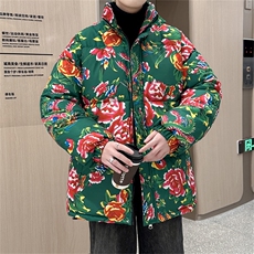 1506/MY203/P70秋冬款东北大花新中式风民族风青少年棉服男棉衣，男装民族服装，星座1506