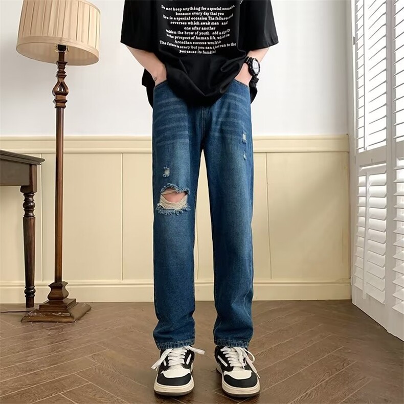 美式牛仔裤男春秋新款休闲直筒裤NK809P36,男装牛仔裤,星座1116-2