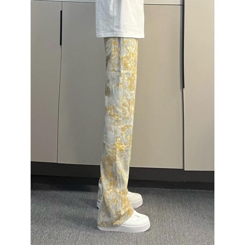 NZT41LL-特P43 cleanfit美式复古提花牛仔裤男高街直筒裤图片