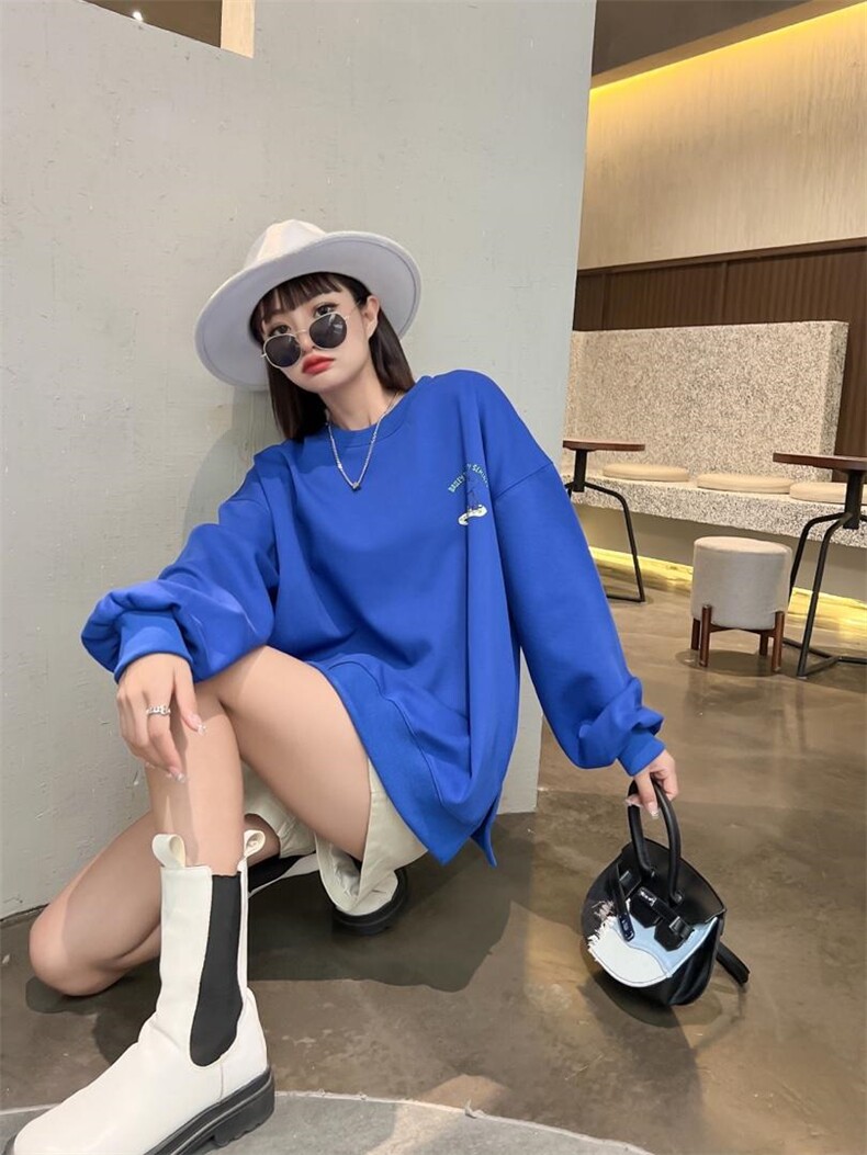 现货秋季新款：时尚潮流圆领卫衣，女装卫衣/绒衫，泽妤