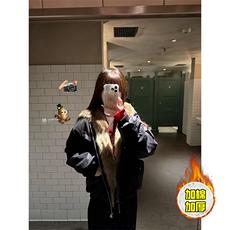 现货高品质美式高街冬季重磅硬挺短款座山雕毛领棉衣男女加厚外套，男装棉衣，电商A486