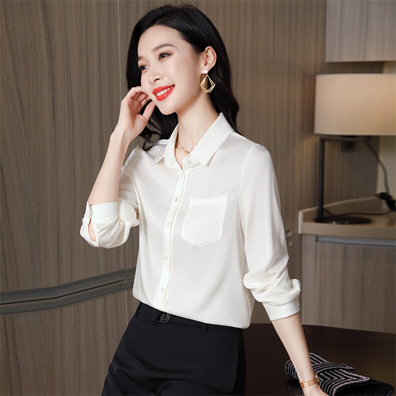 真丝春装优雅气质真丝衬衫女短袖宽松显瘦印花上衣时尚,女装衬衫,阿舍尔精品