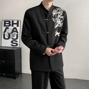 新中式男士秀禾服立领中山装结婚礼服新郎订婚立领唐装外套礼服图片