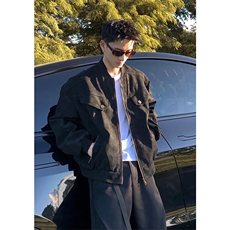 cleanfit短款工装外套男秋冬款美式复古棒球服潮牌做旧哈灵顿夹克，男装夹克，星座506A