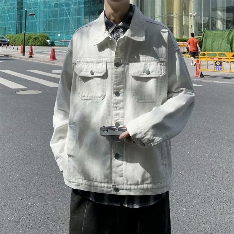 潮春秋季白色牛仔外套男宽松韩版bf百搭夹克上衣ins潮JX306,男装夹克,星座1116A-1（原606A）