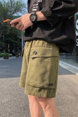 K67/P32新款刺绣质感人字纹五分裤工装中裤大码短裤沙滩裤男控58，男装休闲裤，电商A141