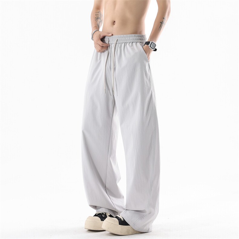 现货夏季新款休闲裤男宽松冰丝裤纯色弯刀裤K3515-P45控68,男装休闲裤,星座209-2