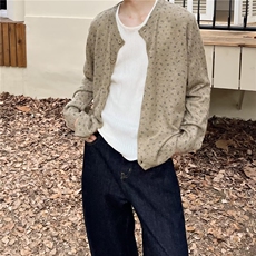 法式复古碎花针织衫男女秋冬韩版宽松毛衣开衫上衣外套ins潮，男装针织衫/毛衣，星座506A