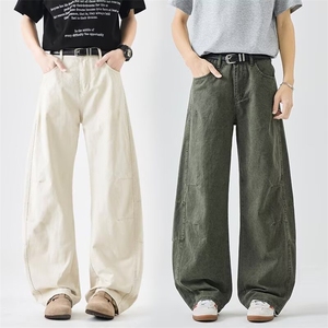 1506-1/KF131/P52美式阔腿牛仔工装裤牛仔裤秋季新款男女宽松显瘦图片