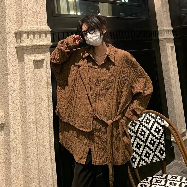 长袖简约外穿单排扣春夏青春流行男女潮夹克翻领慵懒防晒衣-C0255,男装衬衫,星座601-2