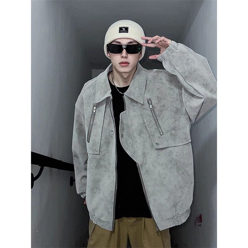 现货 得物 抖音品质  皮夹克做旧复古外套 JK311 P70图片
