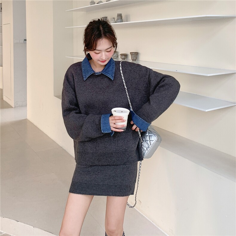新款2026早春韩系针织裙两件套6201-P175-K258,女装套装/套裙,2C057
