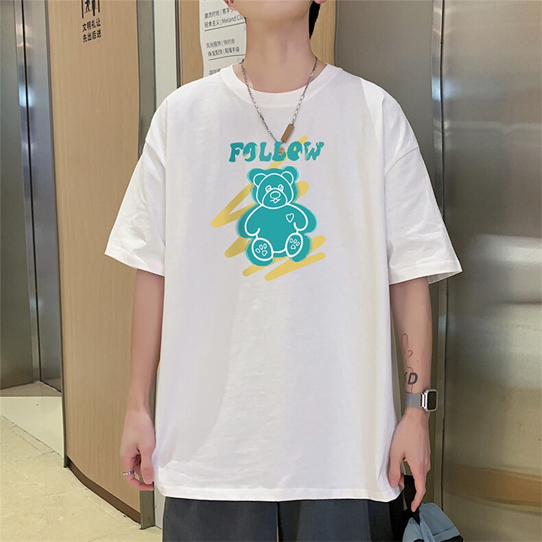 夏季印花纯棉美式短袖T恤男宽松体恤打底衫,男装T恤,电商A409-1