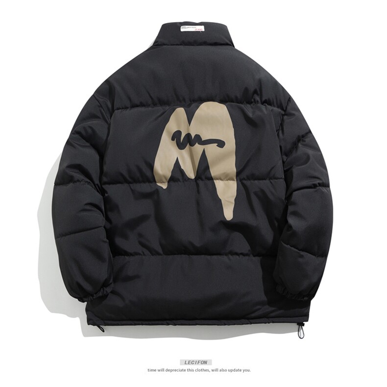 情侣棉衣新款立领面包服M字母棉服棉袄外套3352-P65控98量大有差,男装棉衣,星座207