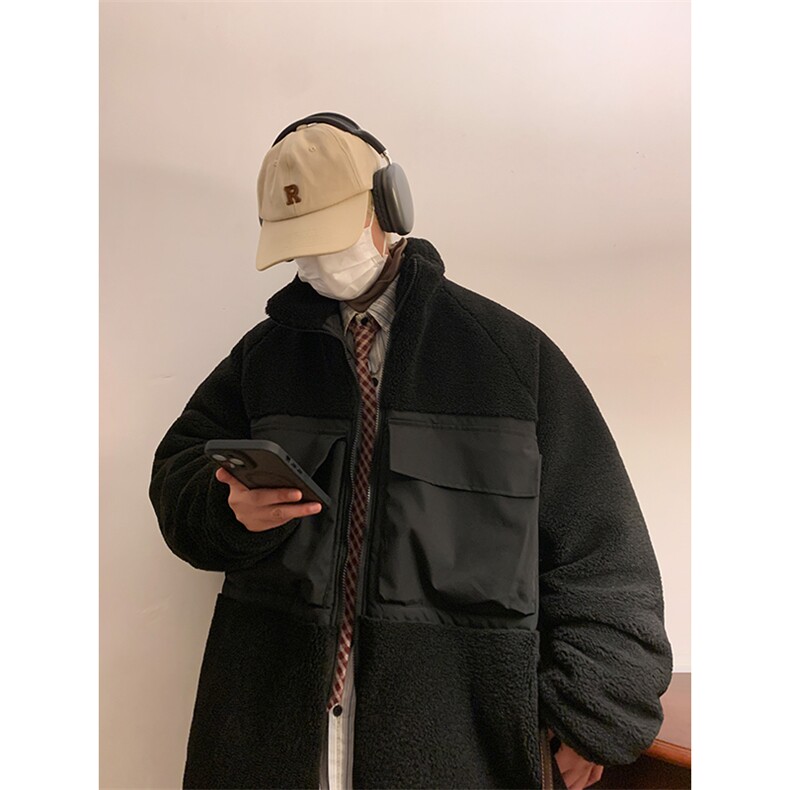 工装棉衣羊羔毛外套厚夹克棉袄港风棉服日系1016-1W86P128K158,男装棉衣,星座1016-1（原电商B408-1）