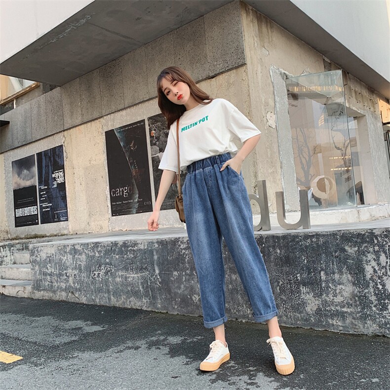 时尚潮流牛仔裤2021年春季长裤铅笔裤休闲，女装牛仔裤，小林双子