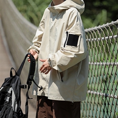 货足JK601-P75大码户外防水冲锋衣初秋夹克衫外套爬山衣服，男装夹克，电商B327