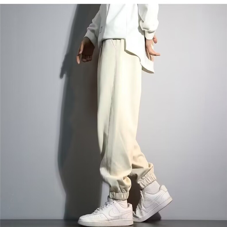 纯色卫裤男款秋季美式潮牌束脚裤子大码宽松百搭休闲长裤A089/P35,男装休闲裤,星座506