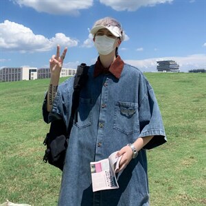 夏季短袖衬衫牛仔外套N4705P42图片