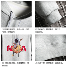 纯棉连帽卫衣男大码运动帽衫宽松薄网格WY2287-P35，男装卫衣，电商A040A