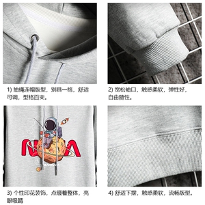 纯棉连帽卫衣男大码运动帽衫宽松薄 网格WY2287-P35图片
