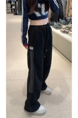 加绒加厚美式条纹运动卫裤A496特P49控88，男装休闲裤，电商A309