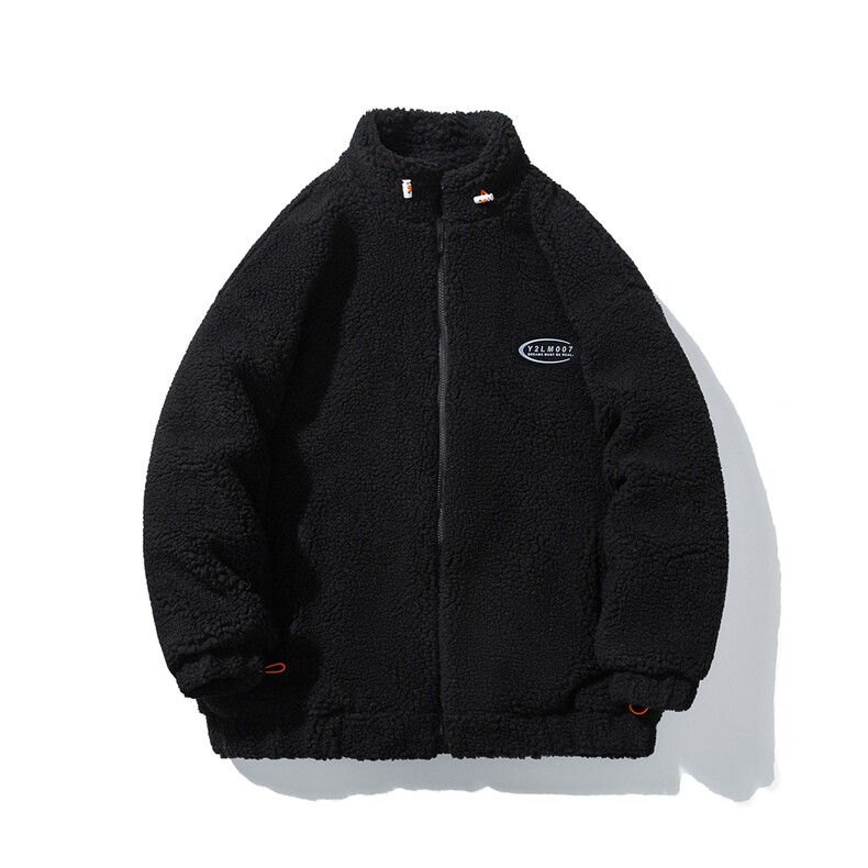 1日系白底冬季宽松百搭羊羔毛大码M-5XL棉衣外套男8727P105控149图片