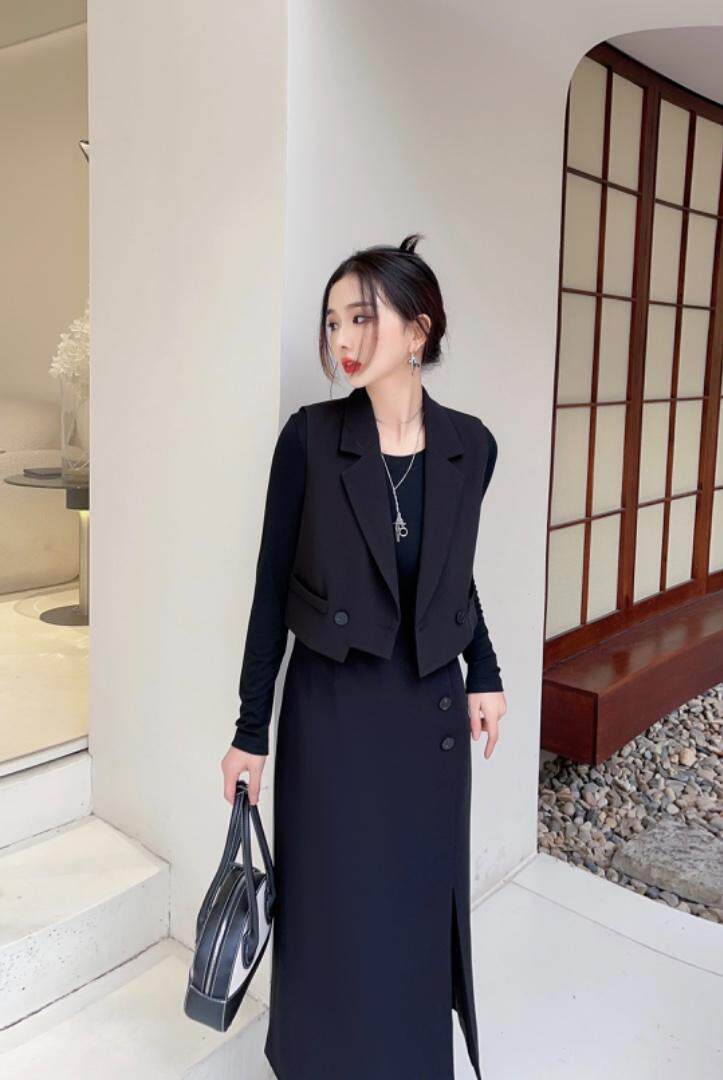 2023年女人味两件套连衣裙，女装连衣裙，贻思茗