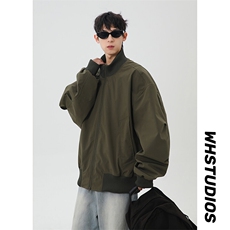 港风日系复古设计感拼接高领开衫夹克外套XZ213-JK4000-P60控88，男装夹克，星座213