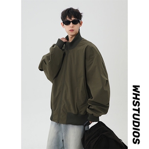 港风日系复古设计感拼接高领开衫夹克外套 XZ213-JK4000-P60控88图片