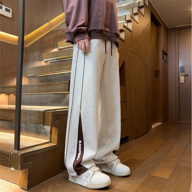 休闲裤男生春季卫裤宽松直筒卫裤美式运动裤子K25101*P45控78,男装休闲裤,星座227-1