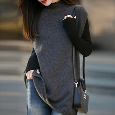 2025年秋季时尚百搭通勤简约休闲加厚羊毛针织马甲，女装马甲，唯若美羊绒