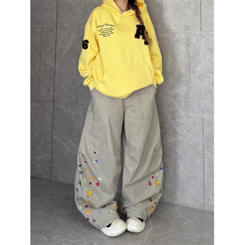W10354-P73网图现货立体裁剪休闲弯刀裤秋冬美式工装泼墨哈伦裤,男装工装外套,星座1608