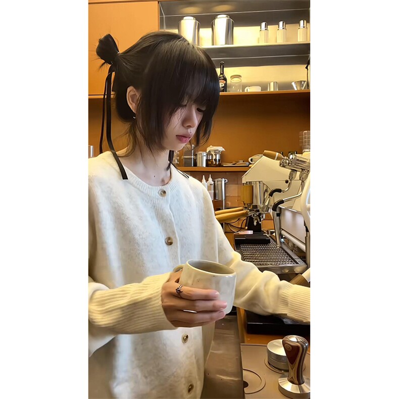 重磅秋冬男女北极绒开衫毛衣美式复古休闲慵懒风单排扣针织衫外套,男装针织衫/毛衣,电商A486