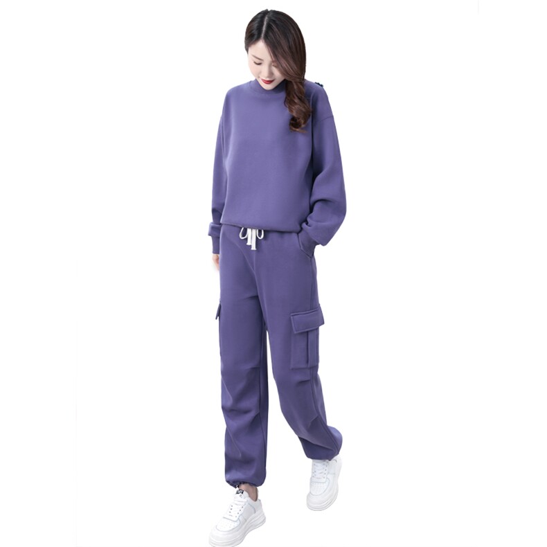 休闲女秋冬时尚潮流加厚加绒宽松减龄炸街圆领卫衣运动2025年秋季,女装卫衣/绒衫,凯瑟曼