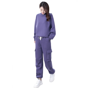 休闲女秋冬时尚潮流加厚加绒宽松减龄炸街圆领卫衣运动2025年秋季图片