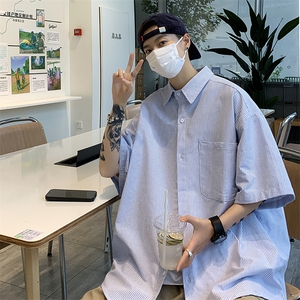 夏款男短袖衬衫条纹五分袖衬衣CS19 P33图片