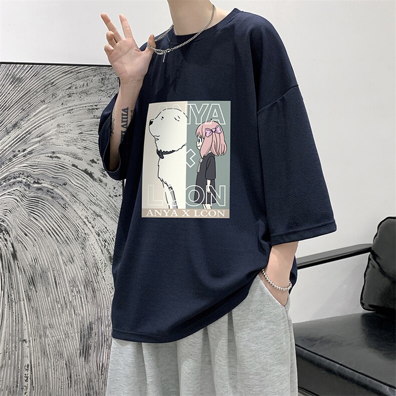 冰丝七分袖t恤男大码五分袖男短袖男中袖Q11365-P30,男装T恤,电商A040