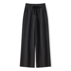 2025舒适百搭简约阔腿休闲裤，女装休闲裤，昭美羊绒
