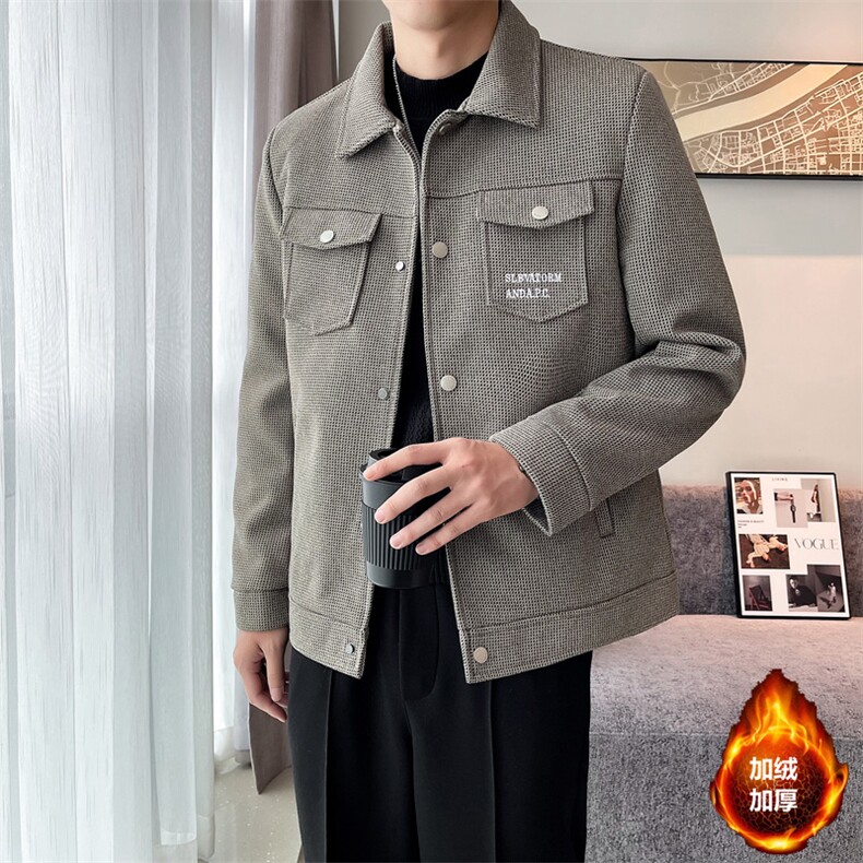 2023秋冬季潮流宽松加棉加厚毛呢大衣夹克外套男N9801-p125控175,男装毛呢大衣,电商D303