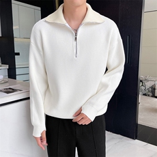 轻熟风~早秋新款拼色高领毛衣开衫新M066/P85，男装针织衫/毛衣，电商B331
