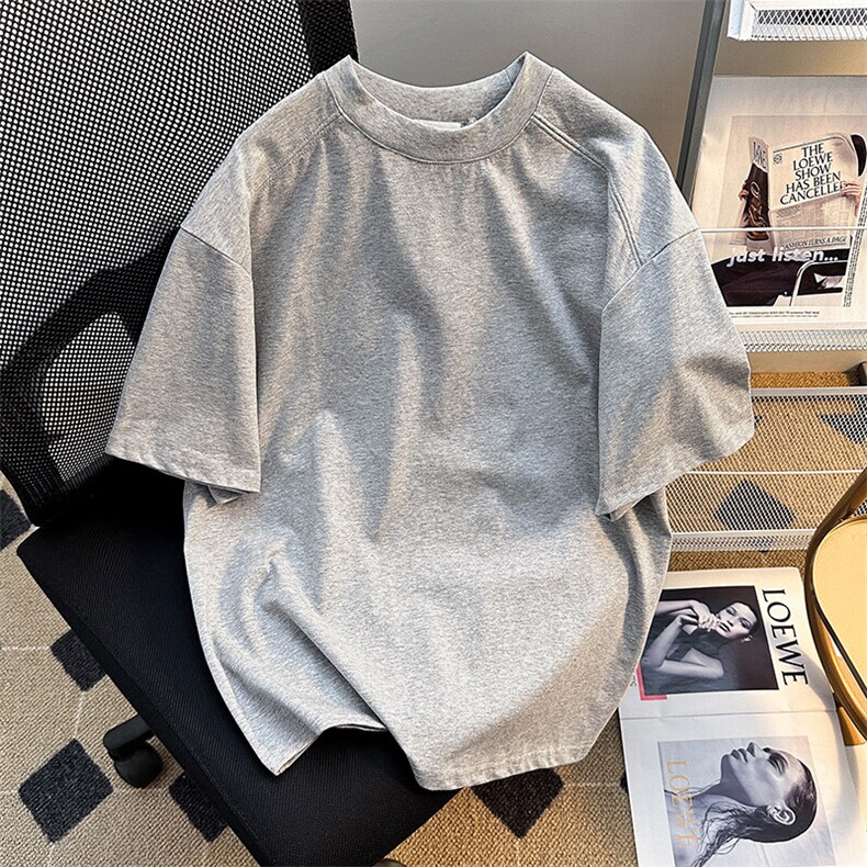 美式圆领短袖男宽松设计感痞帅T恤夏季慵懒风上衣服潮T05581-P33,男装T恤,星座308B-1