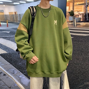 Y5031 P45港风圆领卫衣男宽松长袖T恤打底衫外套图片