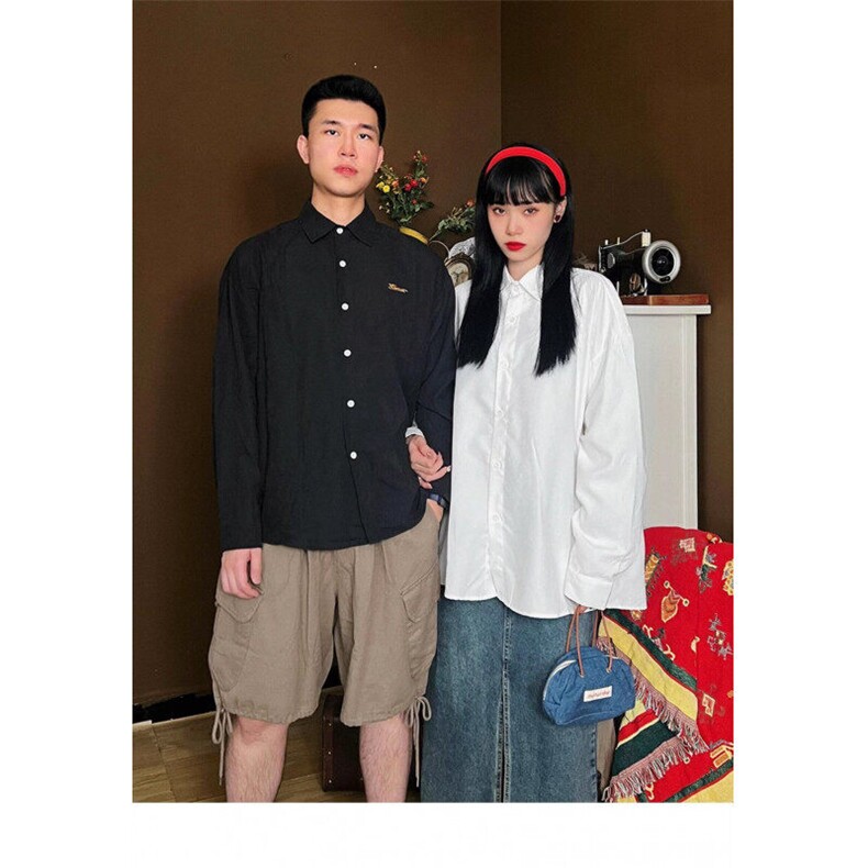 肌理感结构衬衫双层风琴效果潮牌男女情侣春季百搭时尚长袖上衣,男装衬衫,星座506A