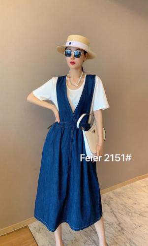 薄料牛仔背带裙套装，女装职业装，菲儿