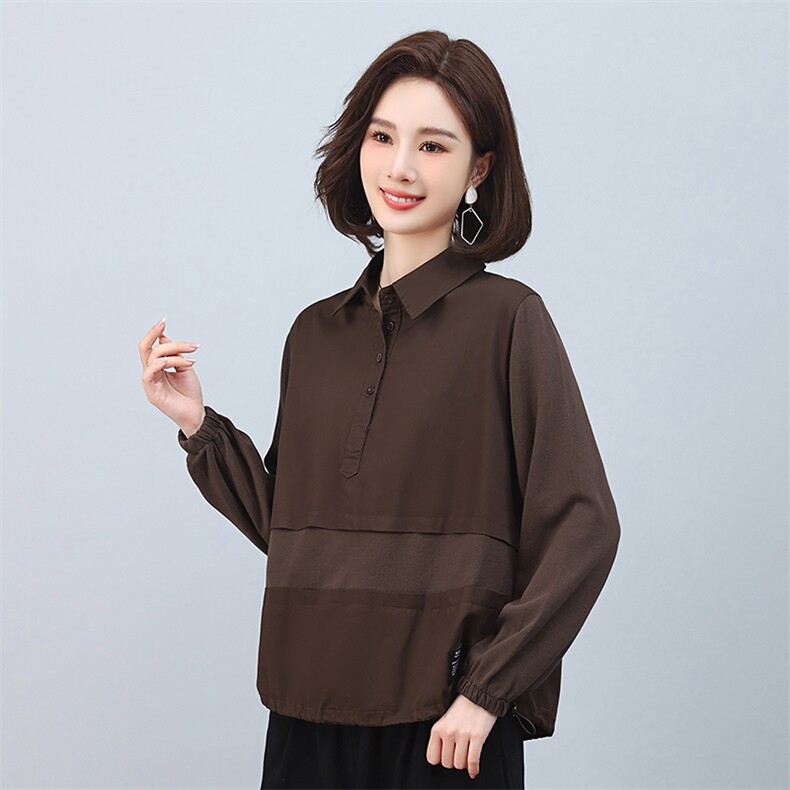 时尚宽松长袖衬衫女秋季新款韩版百搭显瘦上衣气质休闲衬衣,女装衬衫,叶笙衣