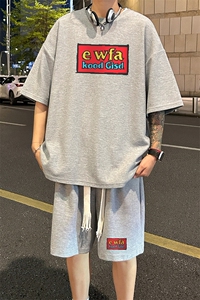 套装！ 华夫格套装短袖T恤短裤男 TZ238-特P 38图片