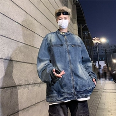 美式复古做旧水洗牛仔外套男潮牌高街设计感宽松休闲痞帅工装夹克，男装夹克，星座410-6（原星座1304-1）