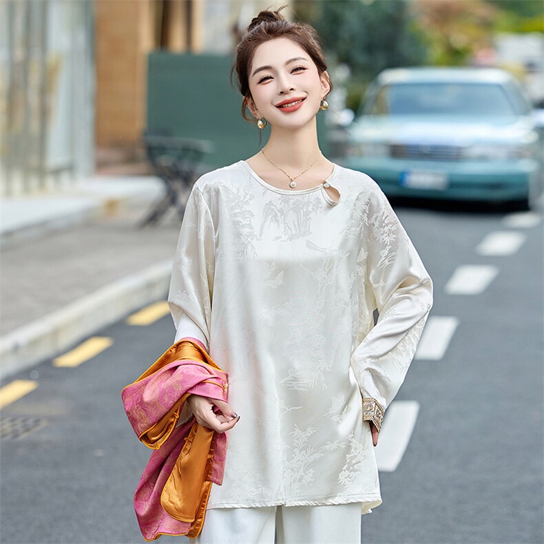 2025春季新款新中式g风提花短外套女高级感复古盘扣上衣外套,女装马甲,韩美纤衣